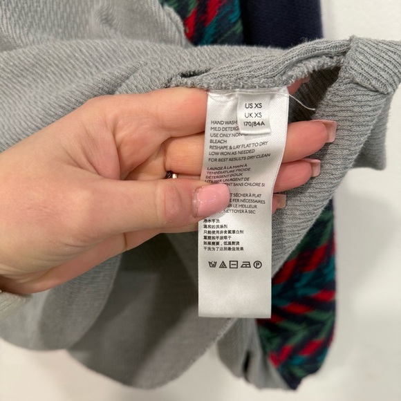 Free People Rainbow Dreams Aztec Balloon Sleeve Oversized Top XS - Picture 4 of 6